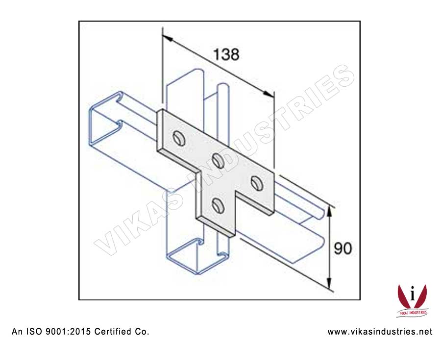 T Bracket 4 Hole Channel Brackets Manufacturers Exporters in India Punjab Ludhiana