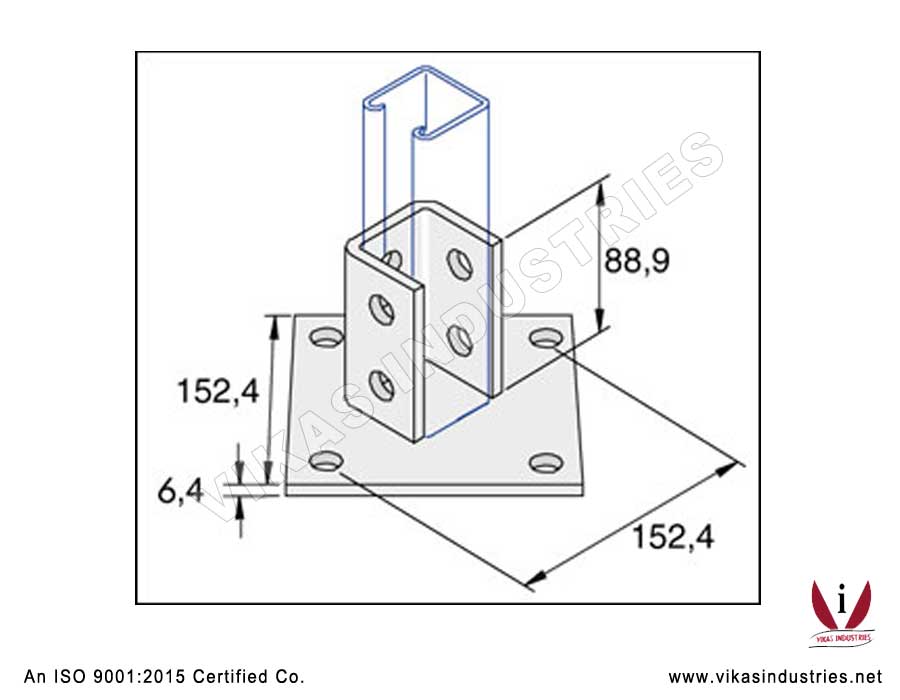 Single Channel Base Plate Channel Brackets Manufacturers Exporters in India Punjab Ludhiana