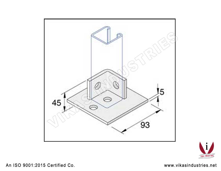Single Channel Base Plate Channel Brackets Manufacturers Exporters in India Punjab Ludhiana