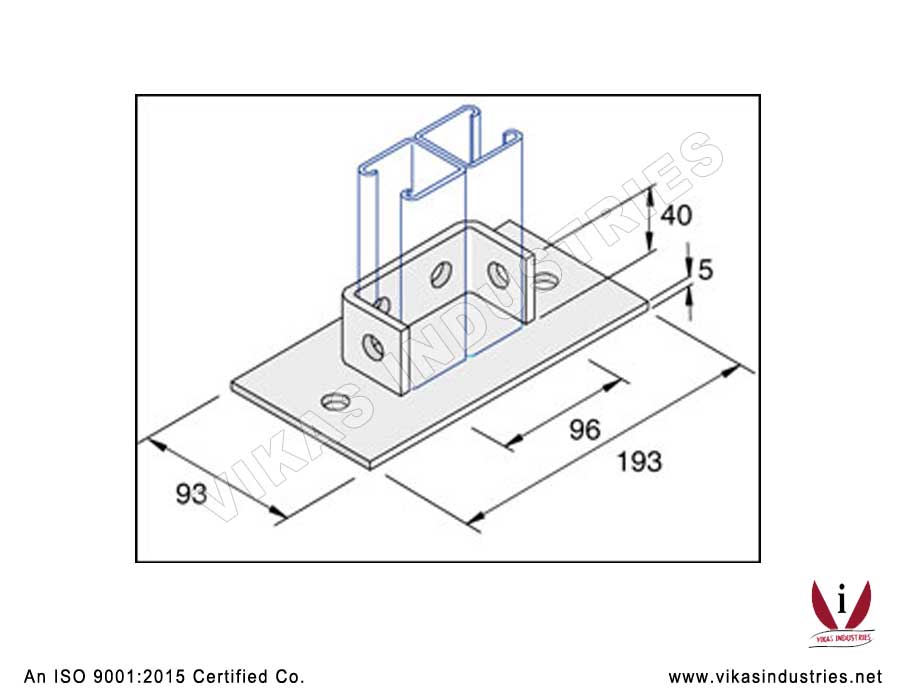Double Channel Base Plate Channel Brackets Manufacturers Exporters in India Punjab Ludhiana