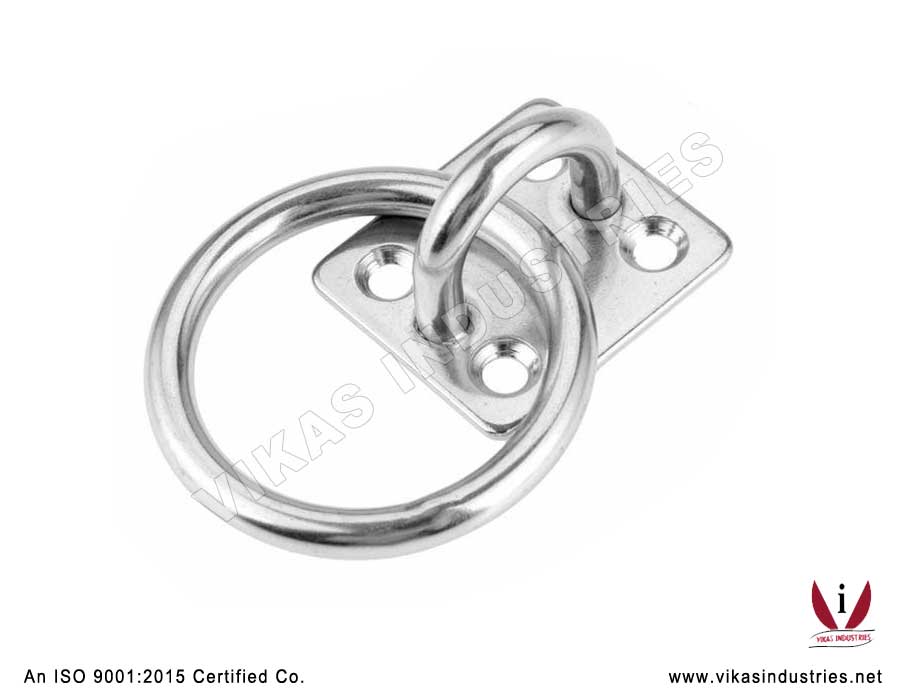 Round / Ring Hook on Square Plate Field Gate Hardware Parts Manufacturers Exporters in India Punjab Ludhiana
