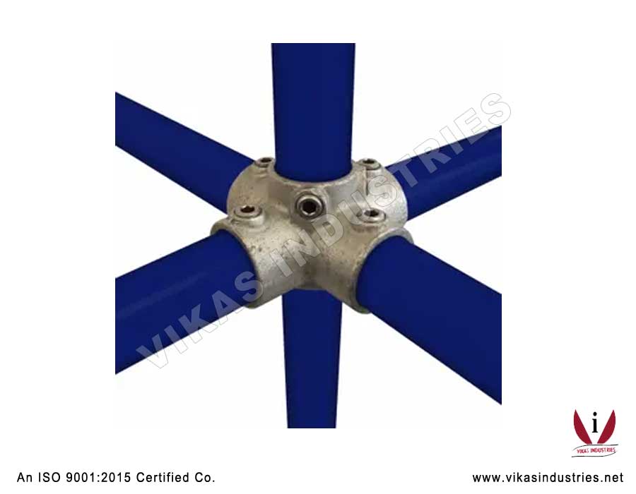 FOUR SOCKET CROSS -158 Key Pipe Clamp Fittings Manufacturers Exporters in India Punjab Ludhiana