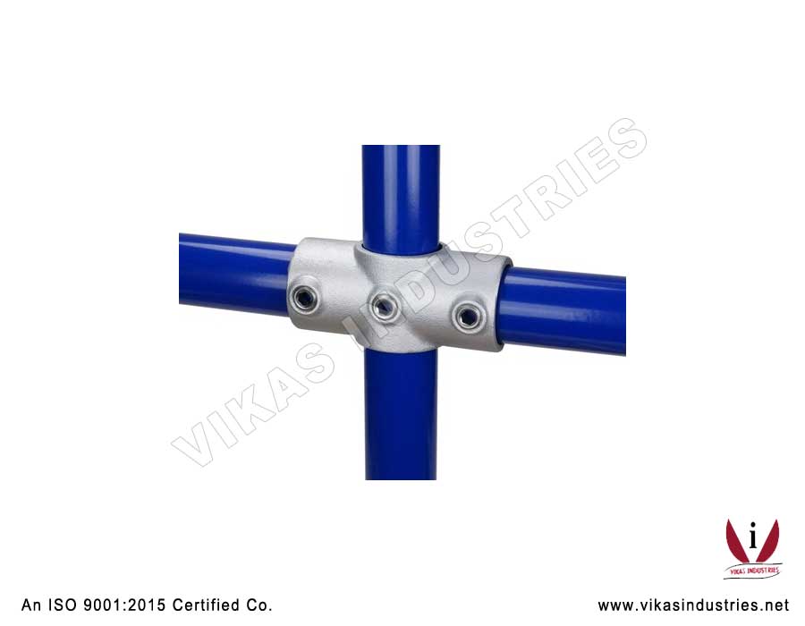 THREE SOCKET LONG TEE KLAMP-119 Key Pipe Clamp Fittings Manufacturers Exporters in India Punjab Ludhiana